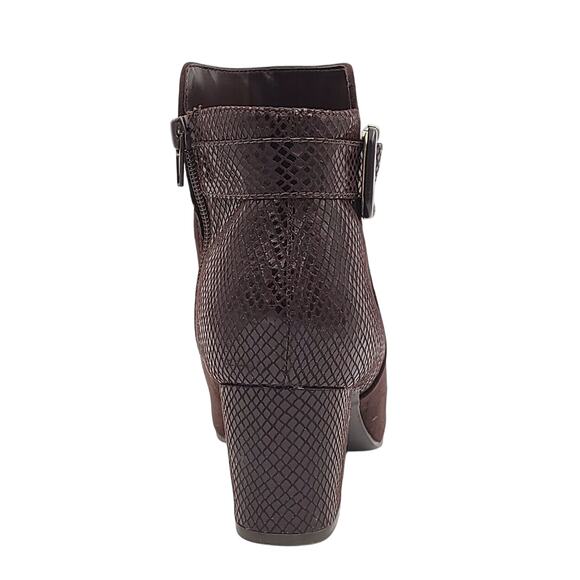 Karen Scott Women Ivyy Block Heel Ankle Bootie Size US 9.5W Chocolate Microsuede - Picture 5 of 6